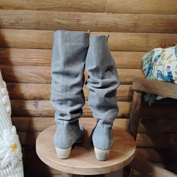 Colin Stuart Womens Boho Riding Knee High Gray Leather Boots Womens Sz 8.5 - Picture 3 of 8
